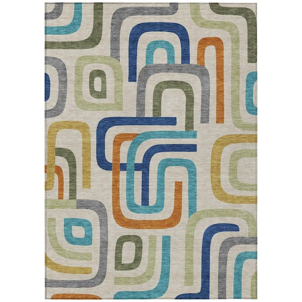 Chantille Machine Washable Indoor/Outdoor Abstract ACN2551 Beige 5 ft. x 7 ft. 6 in. Area Rug