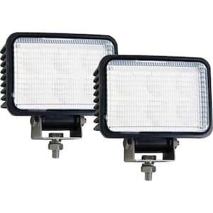 6 in. Wide Truck Car Utility Off Road Vehicle Boat Marine Mounted LED Rectangular Flood Work Light, 2 Pack, Clear
