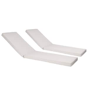 2-Piece 74 in. x 22 in. Replacement Beige Outdoor Chaise Lounge Cushion