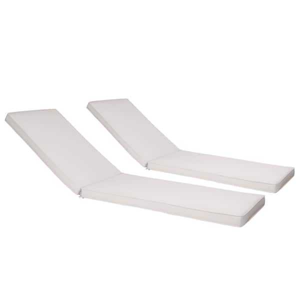 Angel Sar 2-Piece 74 in. x 22 in. Replacement Beige Outdoor Chaise Lounge Cushion