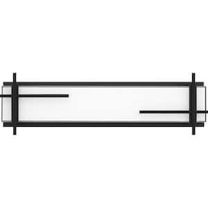Wylie 22.5 in. Earth Black LED Vanity Light Bar with Fish Tank Glass
