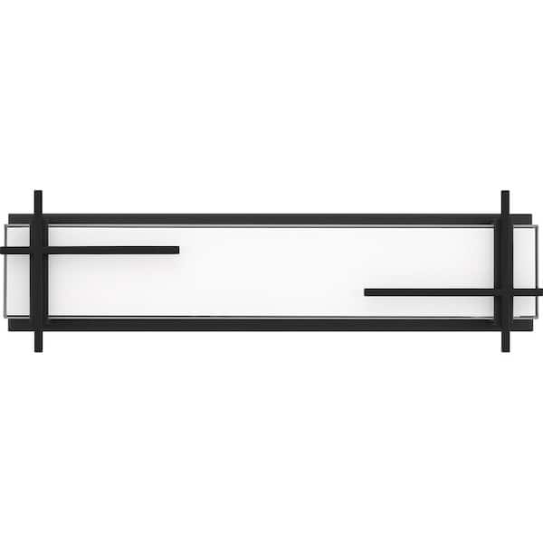 Quoizel Wylie 22.5 in. Earth Black LED Vanity Light Bar with Fish Tank Glass