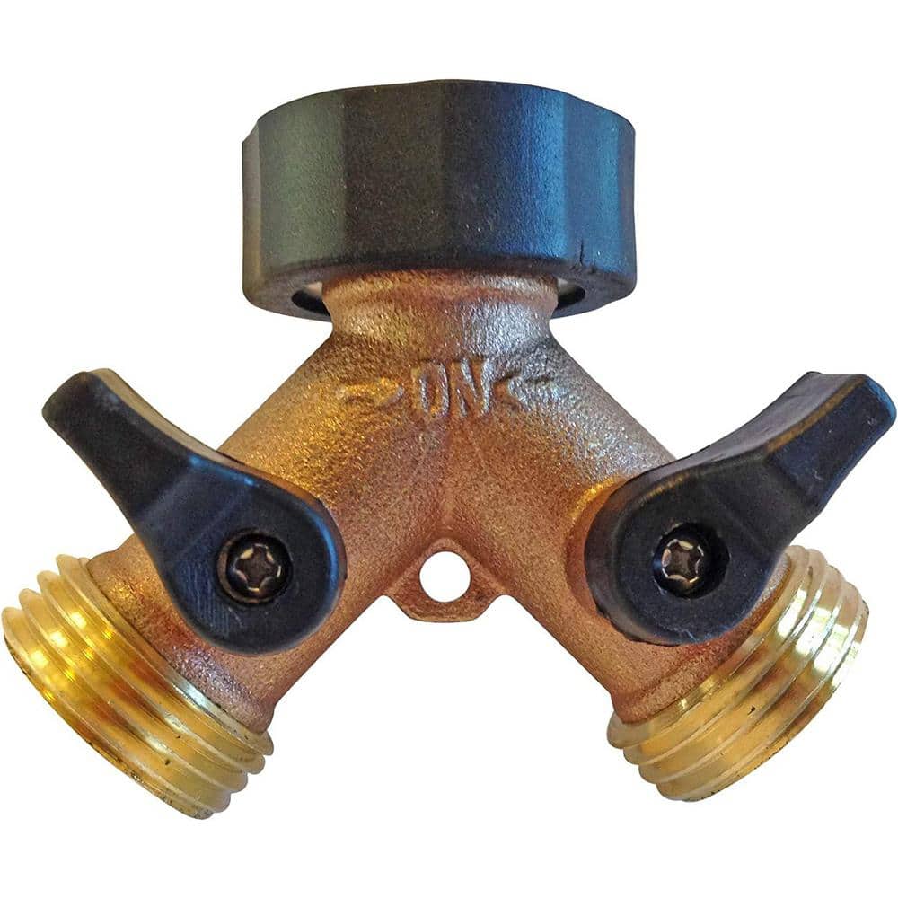 Garden Hose Y Connector with Shut-Off Valves