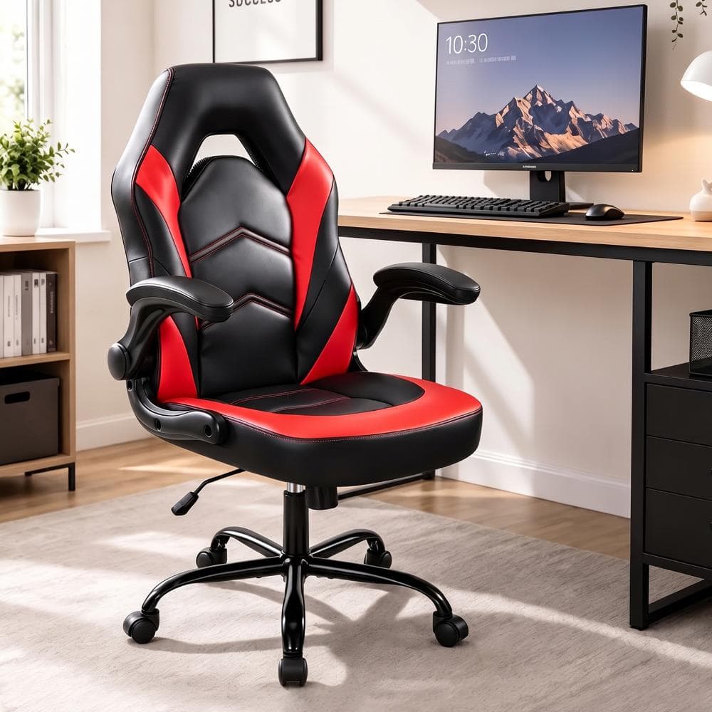 WONDER COMFORT PU Leather Adjustable Height Ergonomic Computer