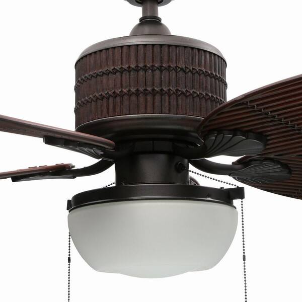 HDC Tahiti Breeze 52" LED Indoor/Outdoor Natural Iron Ceiling Fan Bamboo Accents 