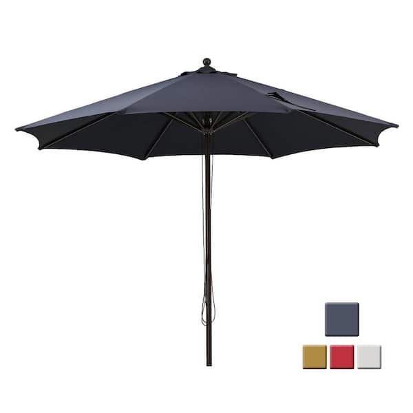 Mondawe Stable 12 ft. Aluminum Market Outdoor Patio Umbrella Table Umbrella in Navy without Base