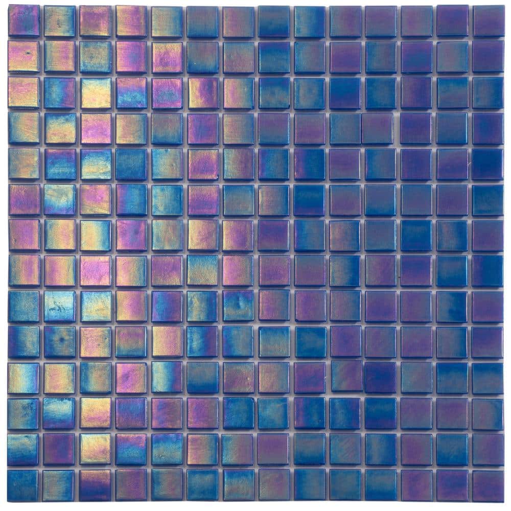 "Nacreous 4"" x 6"" Glossy Royal Blue Glass Mosaic Uniform square Wall and Floor Sample Tile 0.13 sq. ft./Piece (1-Pack)" price history on PriceWatchPro
