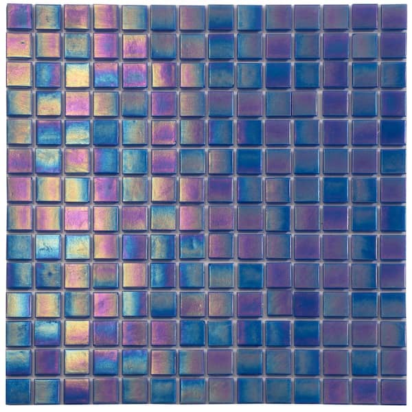 Apollo Tile Nacreous 4" x 6" Glossy Royal Blue Glass Mosaic Uniform square Wall and Floor Sample Tile 0.13 sq. ft./Piece (1-Pack)