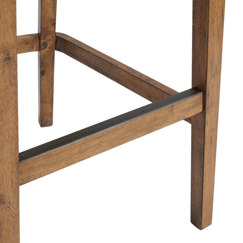 Ellie Brown Wood and Linen Swivel Bar Stool
