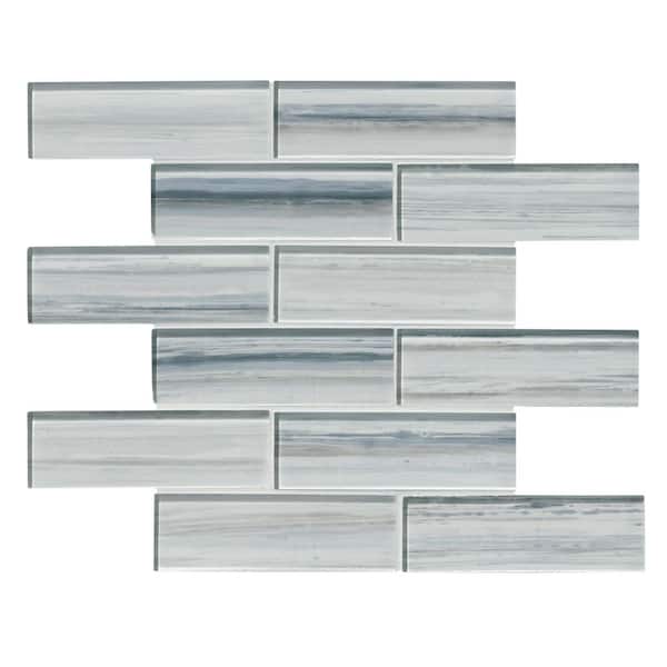 MSI Take Home Tile Sample - Malta Cliffs Subway 4 in. x 4 in. Glossy Glass Mosaic Tile