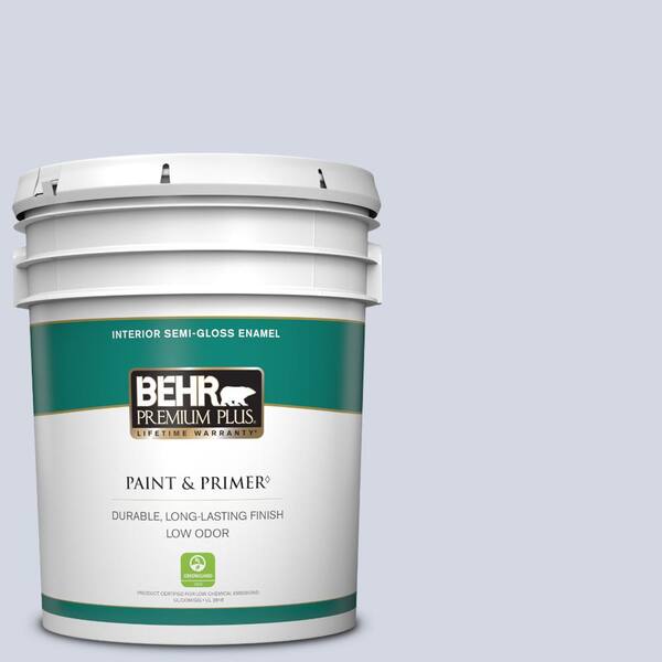 BEHR PREMIUM PLUS 5 gal. #S540-1 So Blueberry Semi-Gloss Enamel Low Odor Interior Paint & Primer
