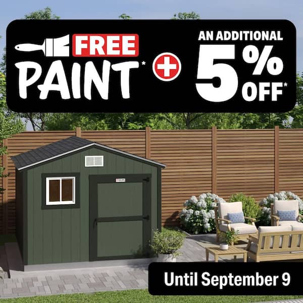 Professionally Installed Tahoe Sierra 10 ft. x 12 ft. Painted Wood Storage Shed with 6 ft. High Sidewall (120 sq. ft.)