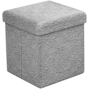 Sorbus Teddy Storage Ottoman - Soft Sherpa Tufted Footstool