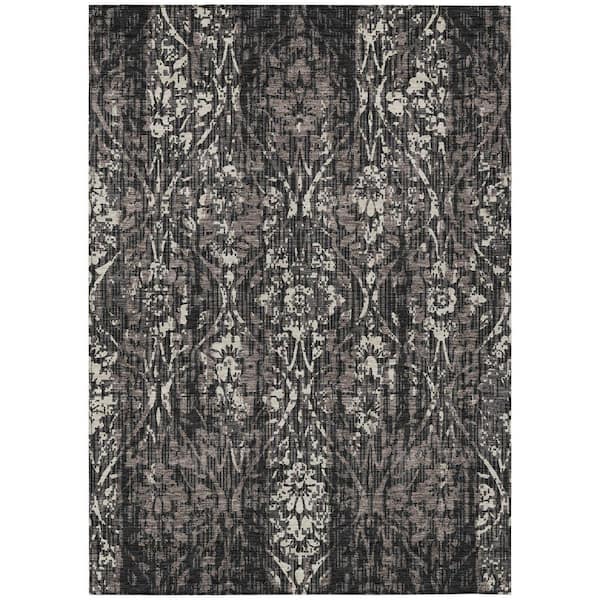 Chantille Machine Washable Indoor/Outdoor Abstract ACN2482 Black 3 ft. x 5 ft. Area Rug
