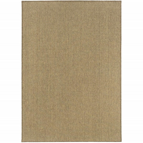 Tan 4 ft. x 6 ft. Loomed Polypropylene Rectangle Indoor/Outdoor Area Rug