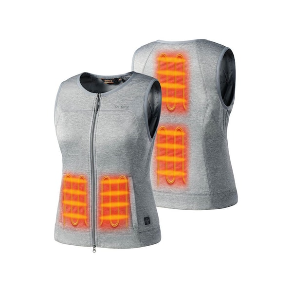 Women's Small Gray 7.38-Volt Lithium-Ion Heated Vest Liner with (1) 4.8Ah Battery