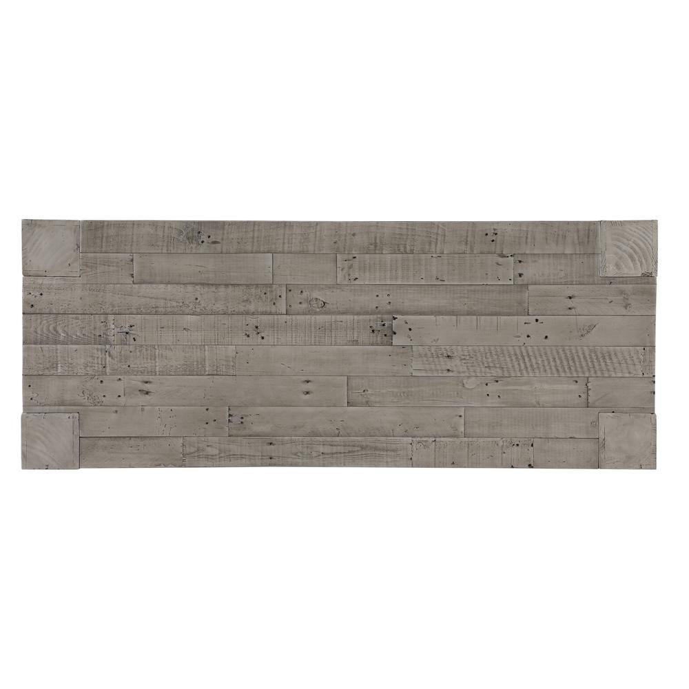 Distressed Gray Reclaimed Pine Rectangular Coffee Table with Shelf