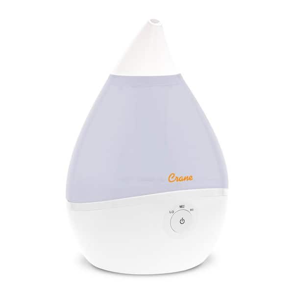 Crane 0.5 Gal. Droplet Ultrasonic Cool Mist Humidifier for Small to Medium Rooms up to 250 sq. ft. -White