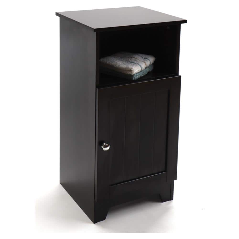 Espresso Freestanding Single Door Cabinet with Shelves