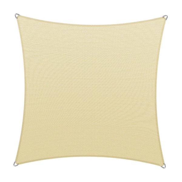 24 ft. x 24 ft. Square Pro Ring Sun Shade Sail 260 GSM Heavy Duty-Beige