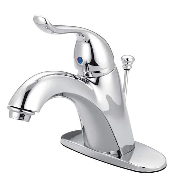 Kingston Brass Yosemite Single-Handle Single Hole Bathroom Faucet with Plastic Pop-Up in Polished Chrome