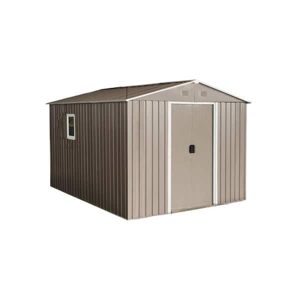 8 ft. W x 10 ft. D Metal Shed with Window and Sliding Door for Various Scenarios (80 sq. ft. )