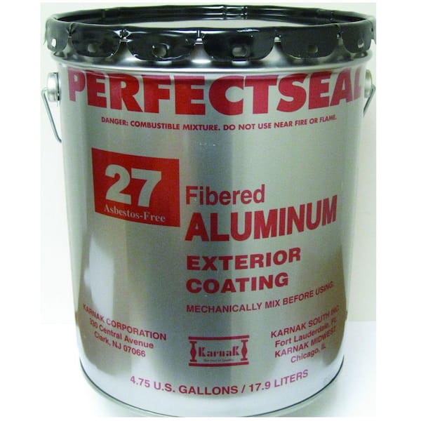 Karnak 5 Gal 27 Perfectseal Fibered Aluminum Silver Reflective Roof Coating 27 5 Hd The Home 