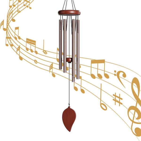 Primehome 32 in. Outdoor Rose Gold Metal Wind Chimes - Deep Soothing Tone, Weather-Resistant Durable Garden Decor and Gift Idea