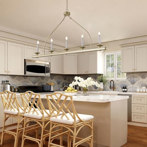 chandelier シェルフ aiwen 51.96 in. 5-Light Linear Kitchen Island Candle Chandelier