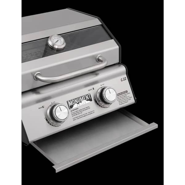Monument Grills 2-Burner Portable Tabletop Propane GAS Grill in Stainless