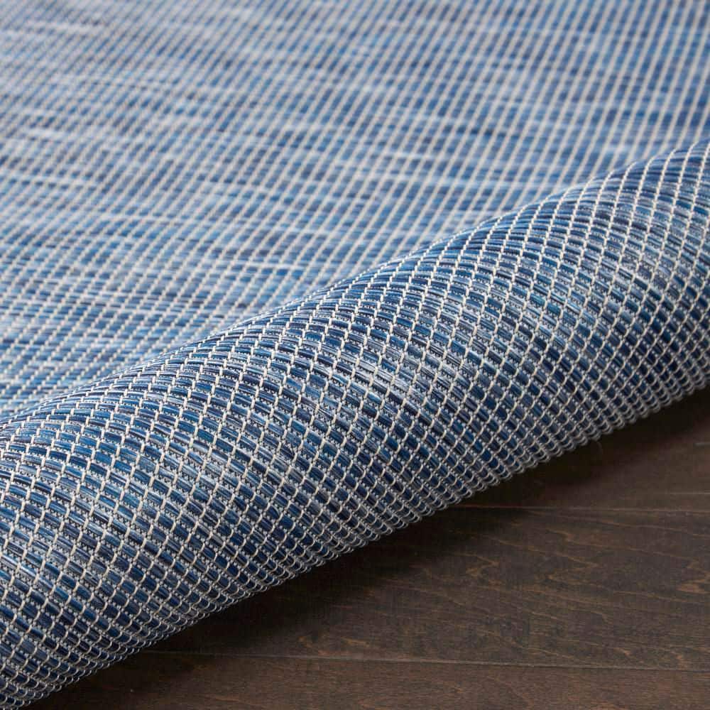 Reversible Easy-Care Navy Blue Synthetic 8' x 10' Area Rug