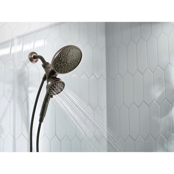 Attract with Magnetix 6-Spray 6.75 in. Dual Wall Mount Fixed and Handheld Shower 1.75 GPM in Mediterranean Bronze