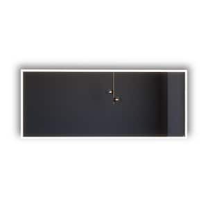 Lisa 72 in. W x 30 in. H Large Rectangular Frameless LED Light Wall-Mount Bathroom Vanity Mirror in Silver