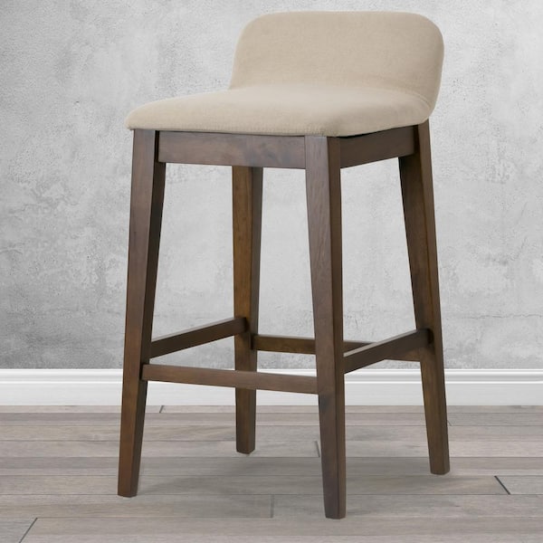 Glamour Home Atia Dark Brown Rubberwood Bar Heigh Barstool with