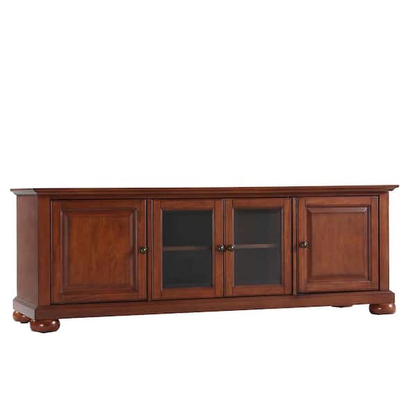 CROSLEY FURNITURE Alexandria 60 in. Cherry Wood TV Stand Fits TVs Up to 60 in. with Storage Doors