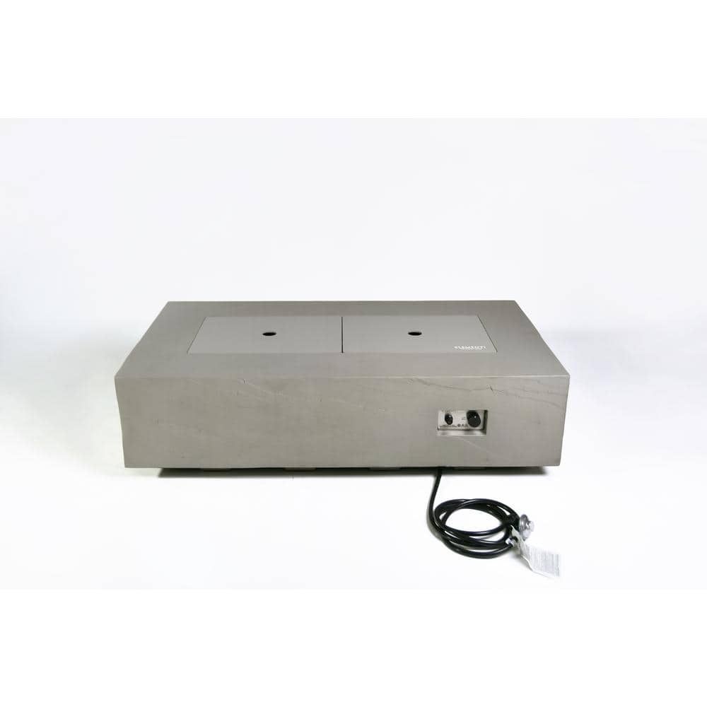 Meteora 56 in. x 32 in. x 15 in. Rectangle Concrete Propane Fire Pit Table 