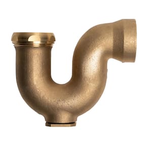 NY Code 1-1/4 in. Brass Unfinished Cast Sink Drain P-Trap