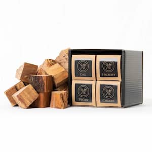Cherry, Pecan, Hickory and Oak Premium Wood Chunks for Smoking, Grilling, Barbecuing and Cooking (Standard Box)