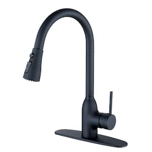 Single-Handle Pull-Down Sprayer Kitchen Faucet in Matte Black