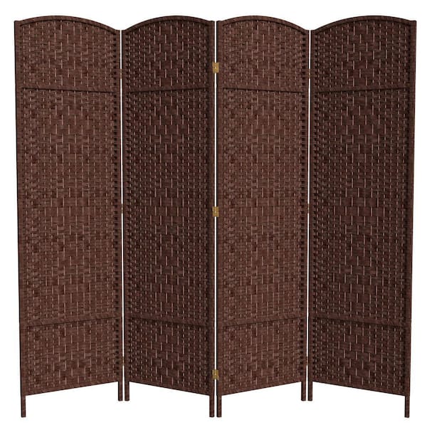 6 ft. Dark Red 4-Panel Room Divider