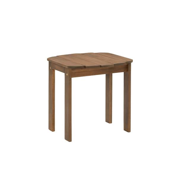 Linon Home Decor Aiden Brown Almost Square Acacia Wood Outdoor Accent Table