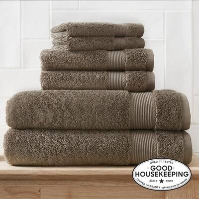6-Piece Hygrocotton Towel Set in Fawn Brown