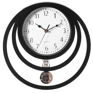 Black Rustic Pendulum Wall Clock 0824CY88KRLP6L - The Home Depot