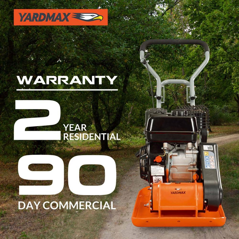 YARDMAX 2500 lb. Compaction Force Plate Compactor 6.5HP/196cc