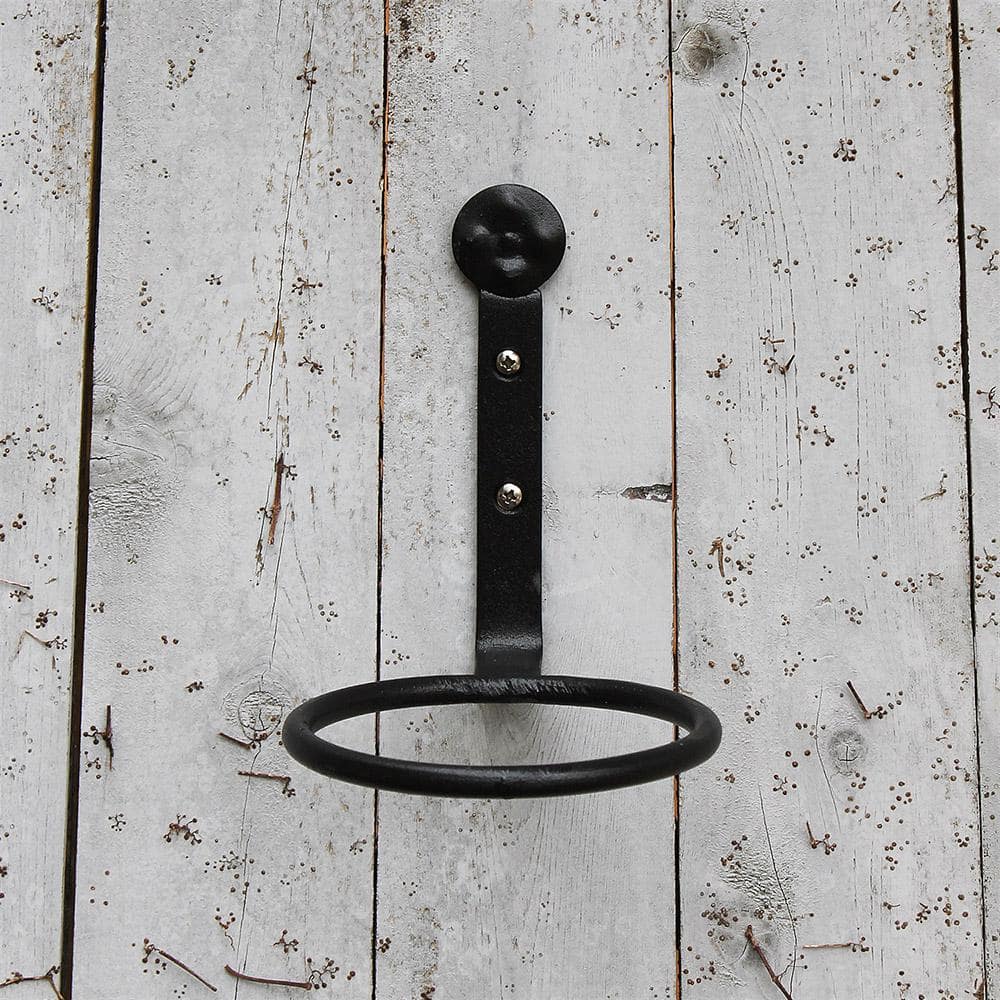 Black Iron Wall Mounted Flower Pot Holder Brackets, Set of 2