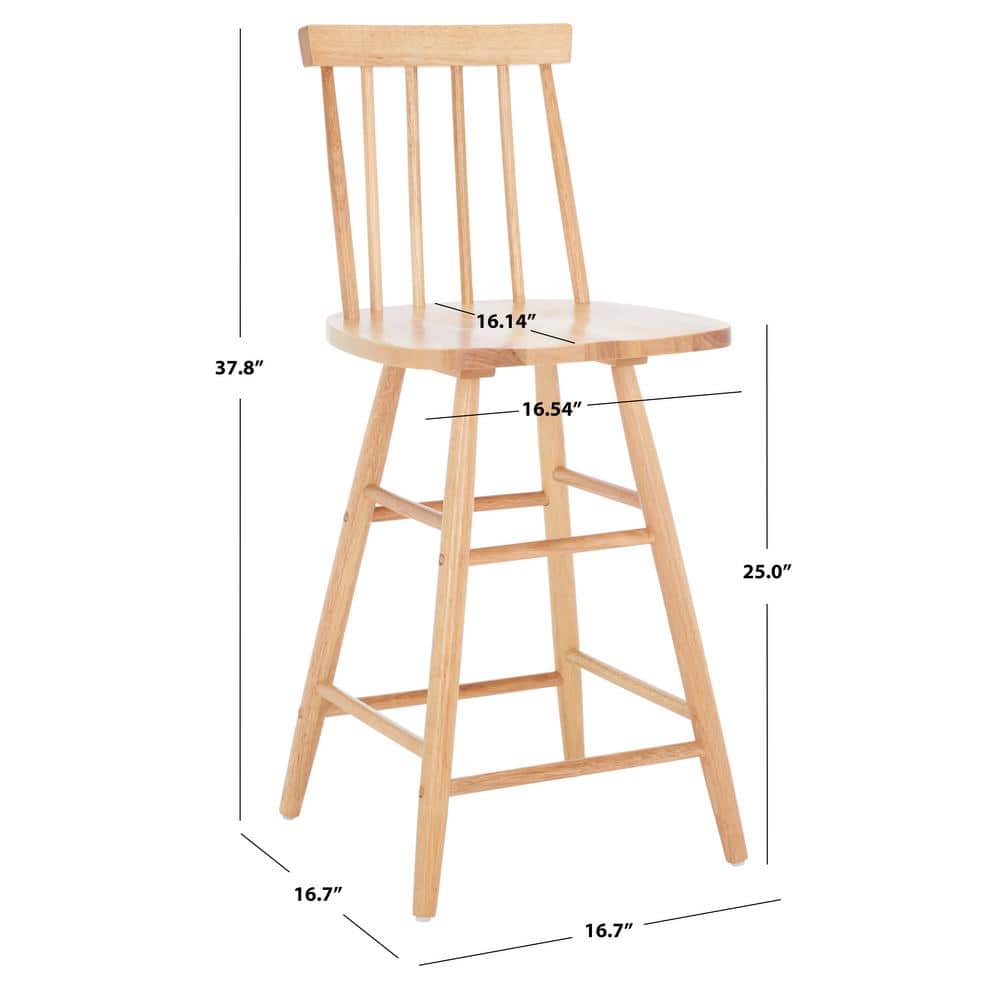 Natural Wood Swivel Windsor Counter Stool