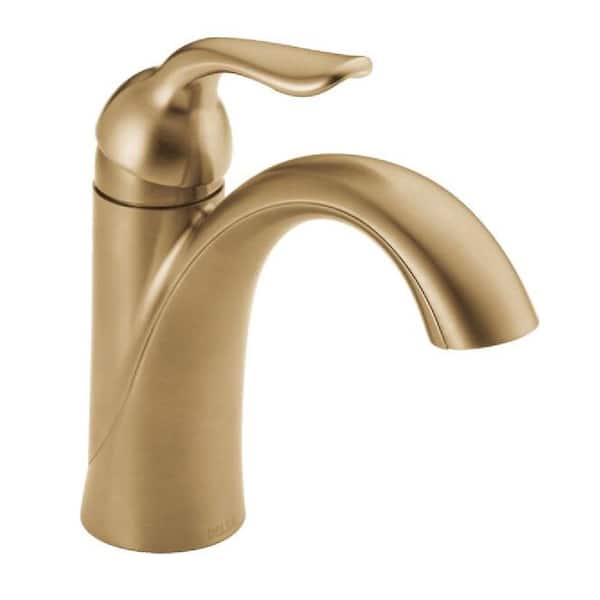 Delta Lahara Single-Handle Single Hole Bathroom Faucet with Metal Drain Assembly in Champagne Bronze