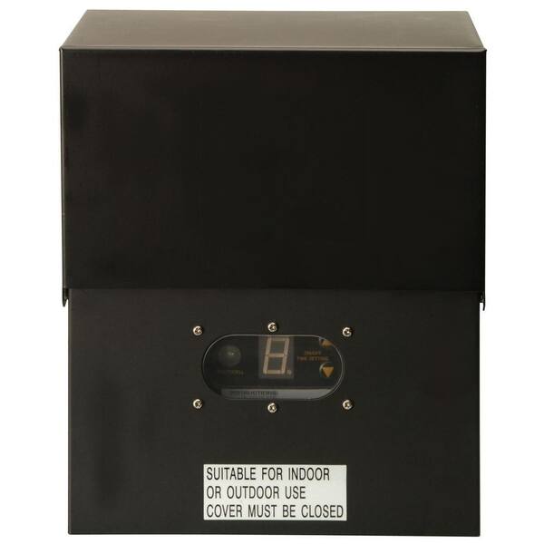Moonrays Power Pack Low-Voltage 600-Watt Black Outdoor Lighting Transformer with Photocell Light-Sensor and Metal Raintight Case