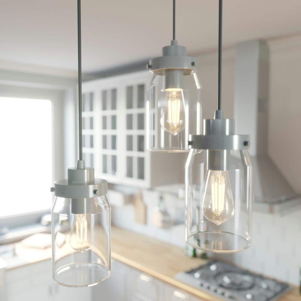 Devon Park Brushed Nickel LED Cluster Pendant with Glass Shades