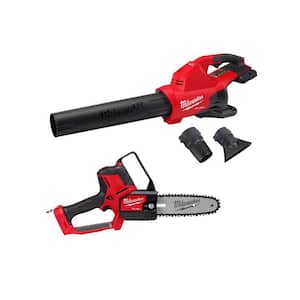 M18 FUEL Dual Battery 145 MPH 600 CFM 18V Lithium-Ion Brushless Cordless Handheld Blower w/M18 Hatchet Pruning Saw